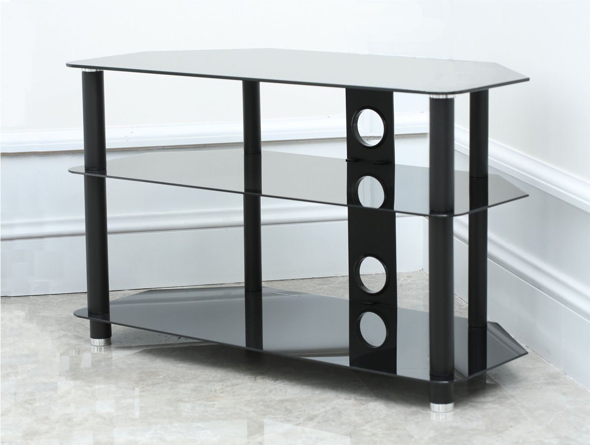 Stealth Mounts 1000mm Black Glass TV Stand for TVs up to 50" eBay