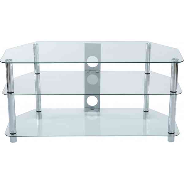 B GRADE STOCK Stealth Mounts 1000mm Clear Glass & Chrome Legs TV Stand for TVs up to 50 B GRADE STOCK Stealth Mounts 1000mm Clear Glass & Chrome Legs TV Stand for TVs up to 50